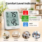 CC2030 Digital Indoor Temperature Humidity Monitor with Comfort Indicator Magnet & Stand Mount - Image 2